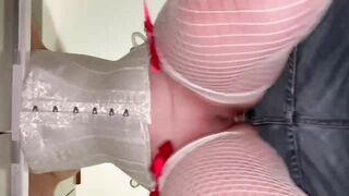 Cheating Ex-Wife Creampied by Stranger from Party Wedding Corset
