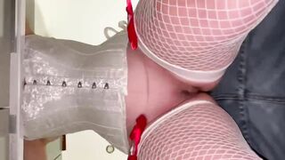 Cheating Ex-Wife Creampied by Stranger from Party Wedding Corset
