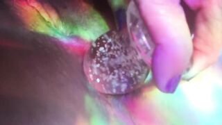 Rainbow Light Anal Glow Plug and Medical Speculum Natural Bushy Snatch Play