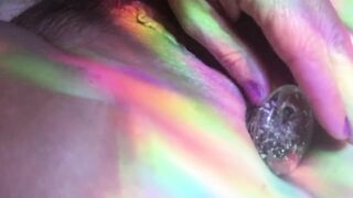 Rainbow Light Anal Glow Plug and Medical Speculum Natural Bushy Snatch Play
