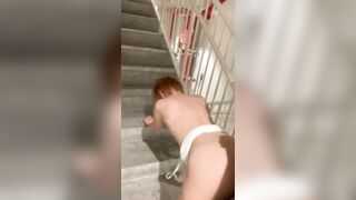 NAILED INTO THE COLLEGE CAMPUS STAIRWELL