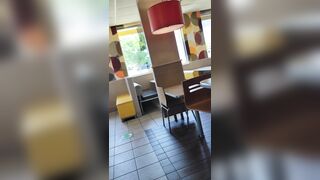 JusAgirl- EXHIBITIONIST NASTY Bimbo Squirting at McDonald's