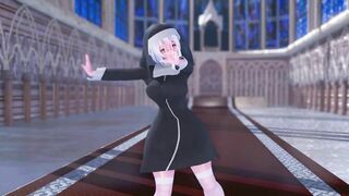 Mmd R18 Haku the Nun with Silver Hair Vagina Masturbate Fap Challenge