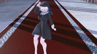 Mmd R18 Haku the Nun with Silver Hair Vagina Masturbate Fap Challenge