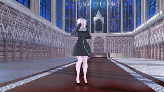 Mmd R18 Haku the Nun with Silver Hair Vagina Masturbate Fap Challenge