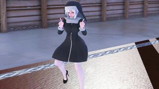 Mmd R18 Haku the Nun with Silver Hair Vagina Masturbate Fap Challenge