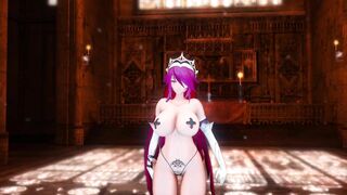 Mmd Genshin Impact Rosaria Huge Boobs Hottie Lady 3d Animated beauty and