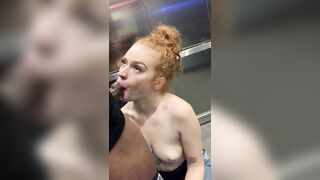 SLOPPY MALL ELEVATOR ORAL SEX