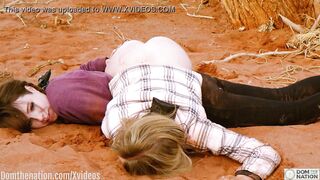 Rebel Rhyder pressed inside the dirt and butt pounded rough