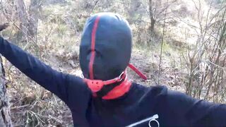 The Throater 2021: Submissive Masked Hoe Tied Outside Throated and Banged! inside