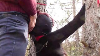 The Throater 2021: Submissive Masked Hoe Tied Outside Throated and Banged! inside