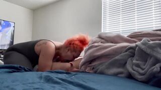 Lightskinned BBW offer Sloppy Fellatio into the Morning