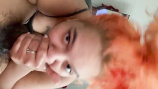 Lightskinned BBW offer Sloppy Fellatio into the Morning