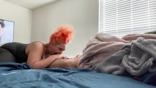 Lightskinned BBW offer Sloppy Fellatio into the Morning