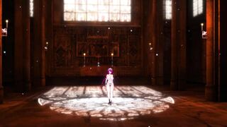 Mmd Genshin Impact Rosaria Goddess Bitch Nun inside the Cathedral