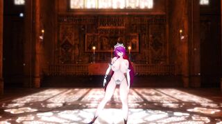 Mmd Genshin Impact Rosaria Goddess Bitch Nun inside the Cathedral