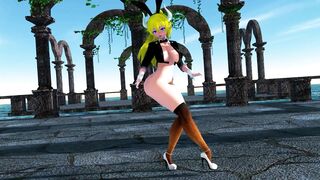 Mmd Bowsette used Huge Bad Dragon Toy inside her Booty to Please