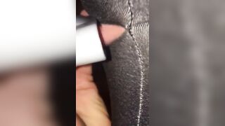 Vacuum Cleaner Blows my Clitoris into Hole of my Yoga Leggings
