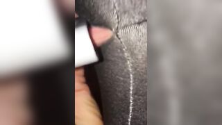 Vacuum Cleaner Blows my Clitoris into Hole of my Yoga Leggings