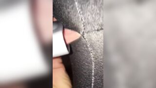 Vacuum Cleaner Blows my Clitoris into Hole of my Yoga Leggings