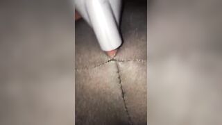 Vacuum Cleaner Blows my Clitoris into Hole of my Yoga Leggings