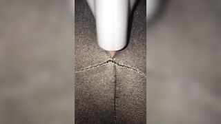 Vacuum Cleaner Blows my Clitoris into Hole of my Yoga Leggings