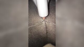 Vacuum Cleaner Blows my Clitoris into Hole of my Yoga Leggings