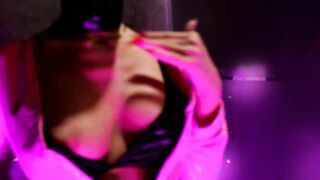 Eva Rubber into Mask Pink Dress Bdsm cougar Gives Golden Shower for
