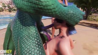 2 Hot Girls Mating with Monster | Long Dick Monster | 3D
