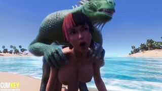 2 Hot Girls Mating with Monster | Long Dick Monster | 3D