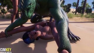 2 Hot Girls Mating with Monster | Long Dick Monster | 3D
