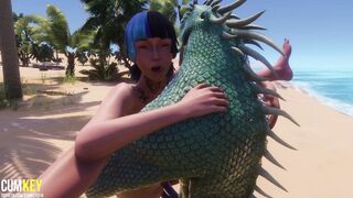 2 Hot Girls Mating with Monster | Long Dick Monster | 3D