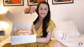 Leanne Crow Celebrates Pinupfiles Anniversary with a Bottle Wine on her Long