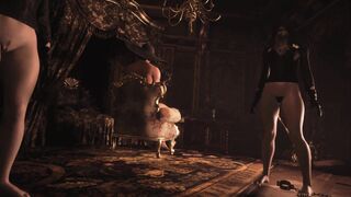 Resident Evil 8 - Naked Lady Dimitrescu Human Skin & Bottomless Daughters