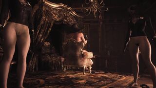 Resident Evil 8 - Naked Lady Dimitrescu Human Skin & Bottomless Daughters