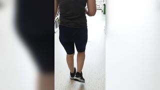 Step Milf inside Short Leggings Risky Hand Job into Supermarket make Step Son