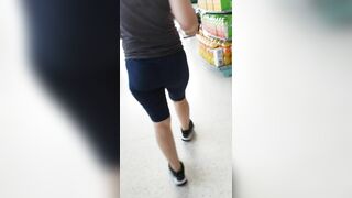 Step Milf inside Short Leggings Risky Hand Job into Supermarket make Step Son
