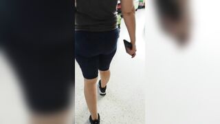 Step Milf inside Short Leggings Risky Hand Job into Supermarket make Step Son