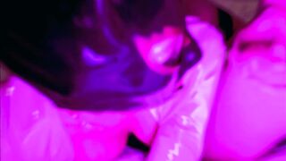 Bondage milf Pink Dress Eva Pvc Mask Suck Huge Sweet Penis Freaky