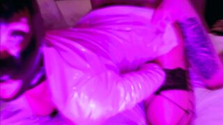 Bondage milf Pink Dress Eva Pvc Mask Suck Huge Sweet Penis Freaky