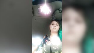 Outdoor ParkingingLot Smoking flashing&Masturbating!Publicsmoking Flashing Massive DDs Vagina Fingered