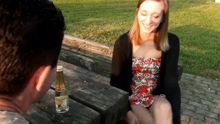 Tiny German cunt with mouth Outdoor Fucked!