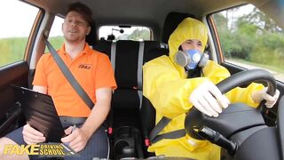 Fake Driving School Lexi Dona Takes Off her Hazmat Suit