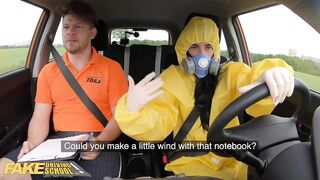 Fake Driving School Lexi Dona Takes Off her Hazmat Suit