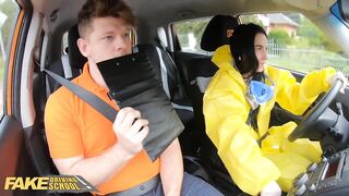 Fake Driving School Lexi Dona Takes Off her Hazmat Suit
