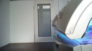 Stunning dark haired tanning part 1