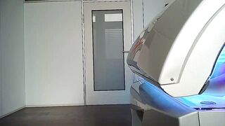 Stunning dark haired tanning part 1