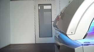 Stunning dark haired tanning part 1