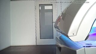 Stunning dark haired tanning part 1