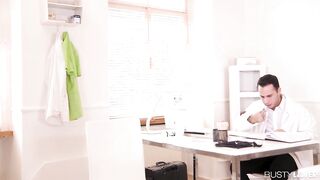 Huge Boobed blonde nurse Amber Jayne has her cunt filled with doctor's